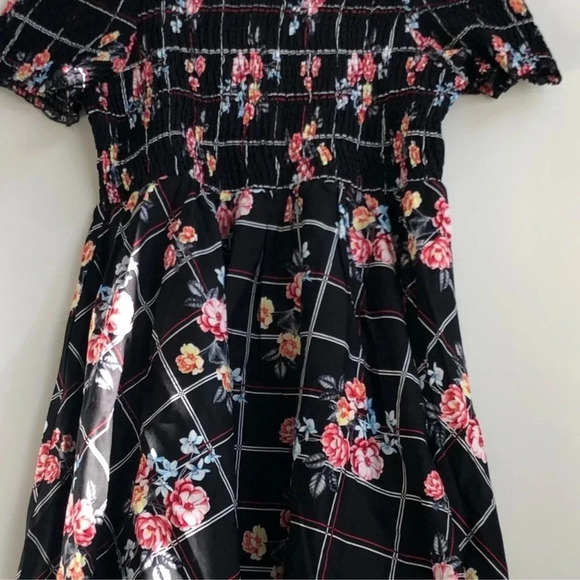 New City Chic Smock Off the Shoulder Dress Picnic bouquet floral print pockets - Picture 5 of 12